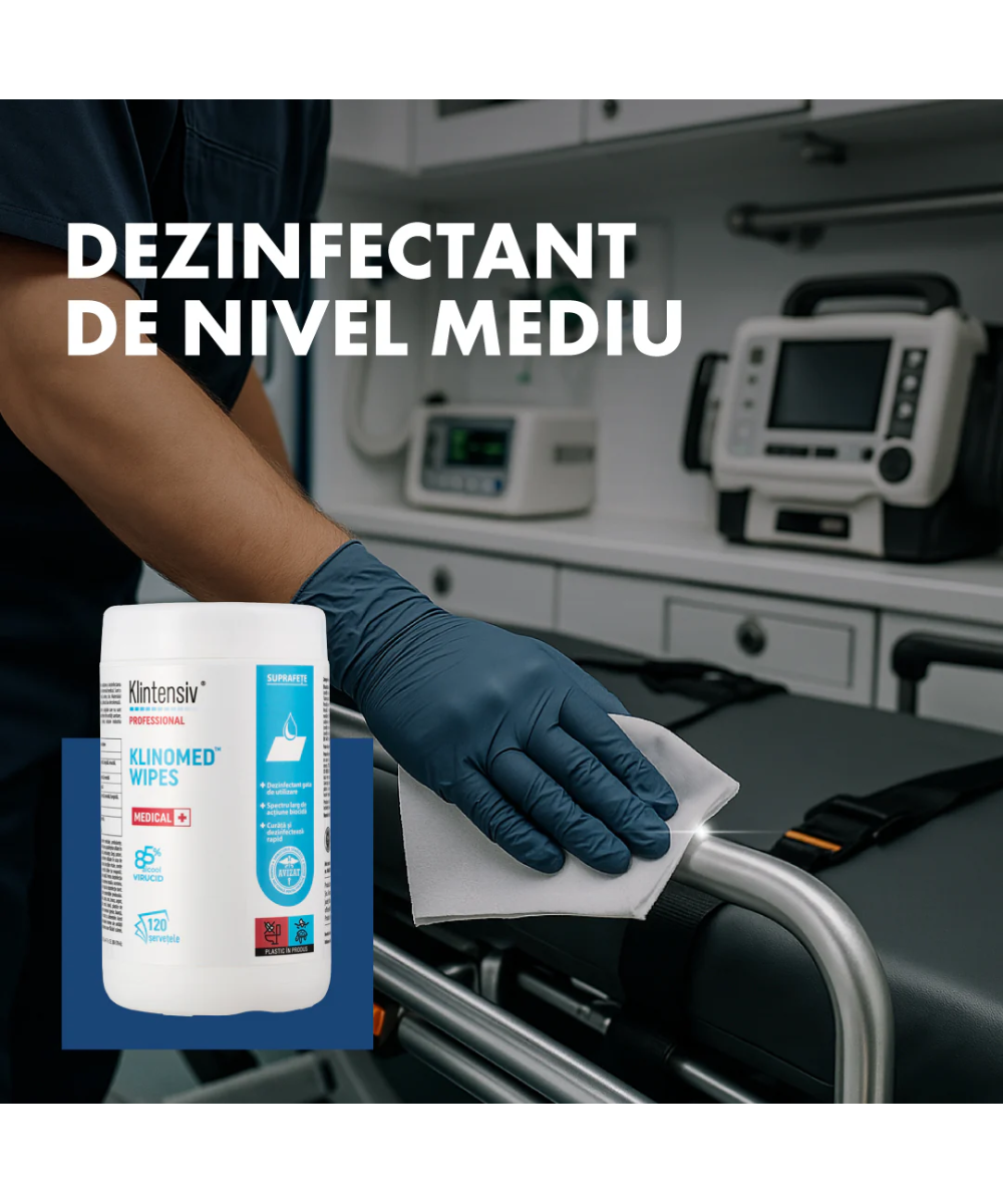 Șervețele Klinomed Wipes Dezinfectante - Format Mare | Socoro.ro
