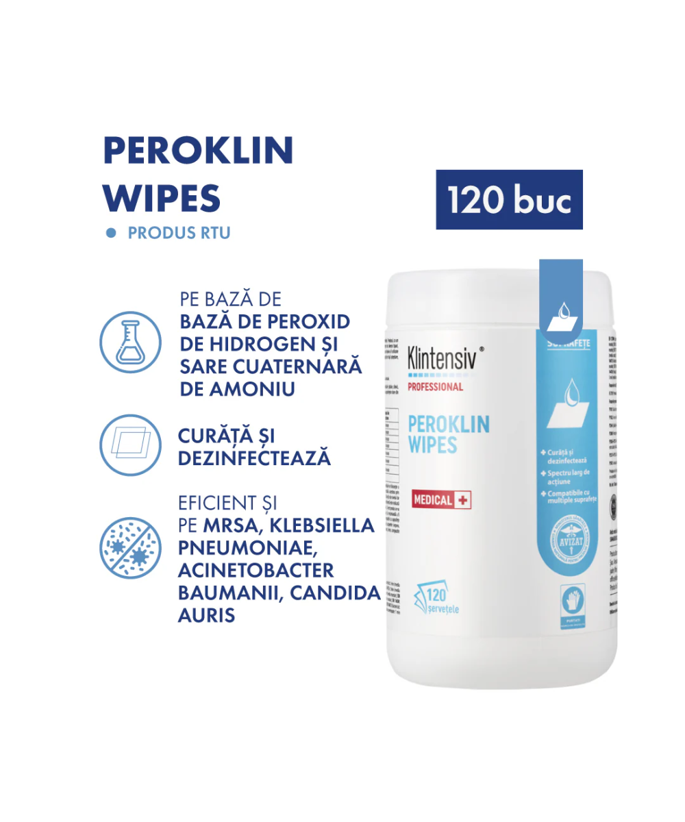 Peroklin Wipes Șervețele dezinfectante profesionale