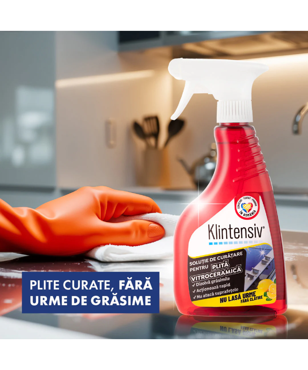 Soluție Curățare Plită Vitroceramică Klintensiv - Fără Zgârieturi