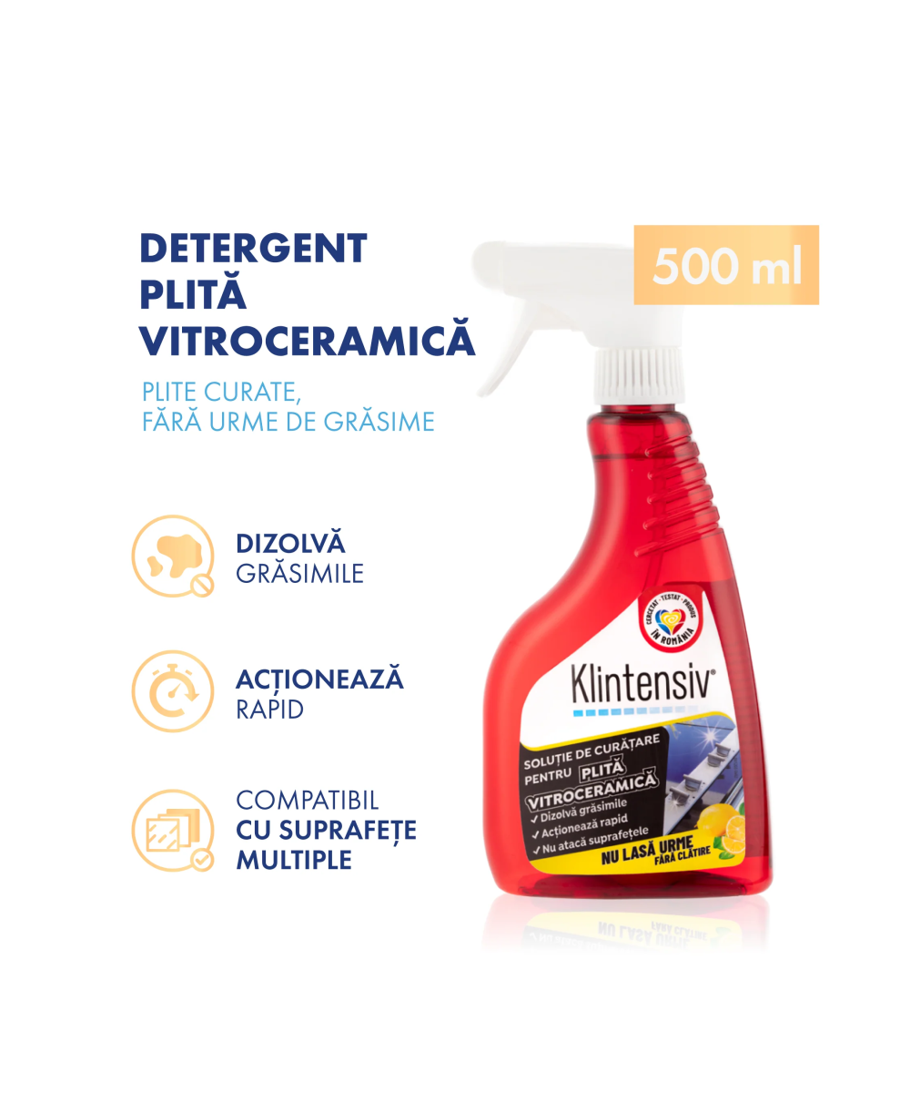 Soluție Curățare Plită Vitroceramică Klintensiv - Fără Zgârieturi