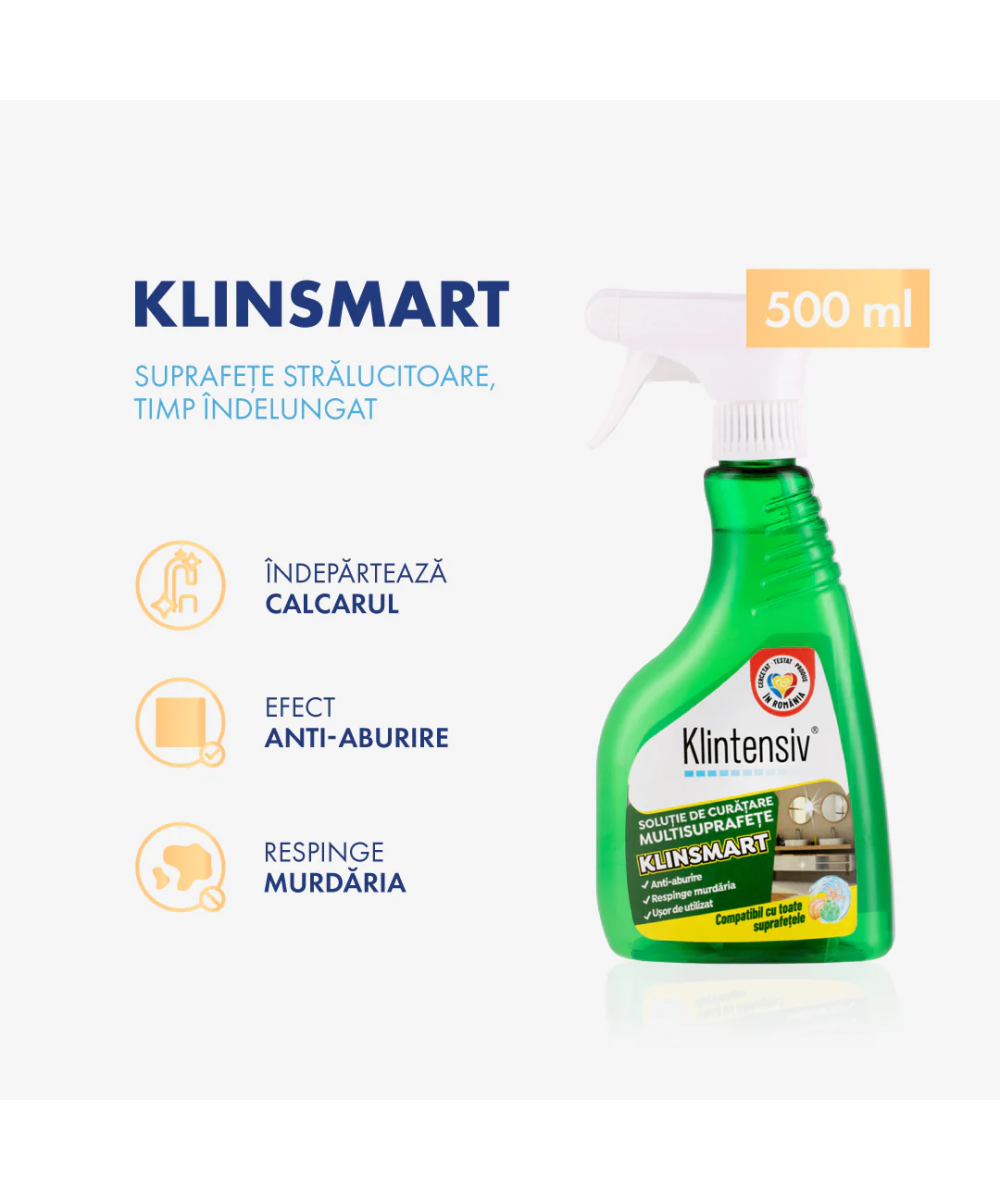Klinsmart Soluție Curățare cu Efect Remanent - Protecție 24h