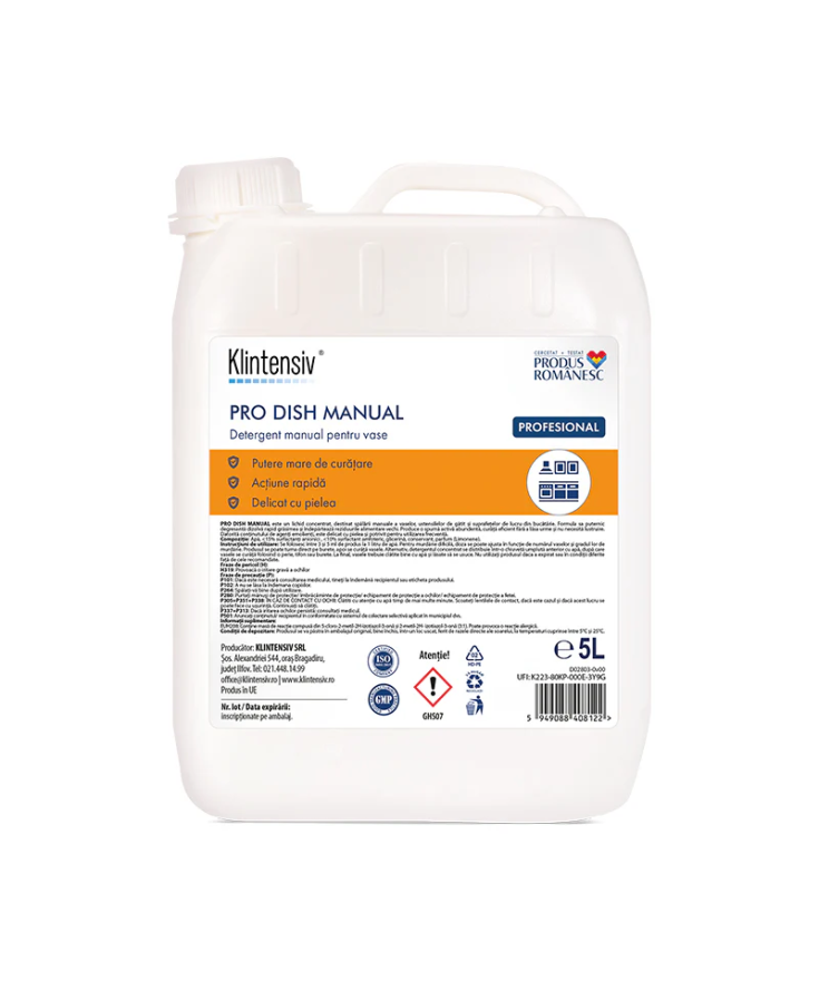 Klintensiv® PRO DISH Detergent Profesional de Vase – Manual