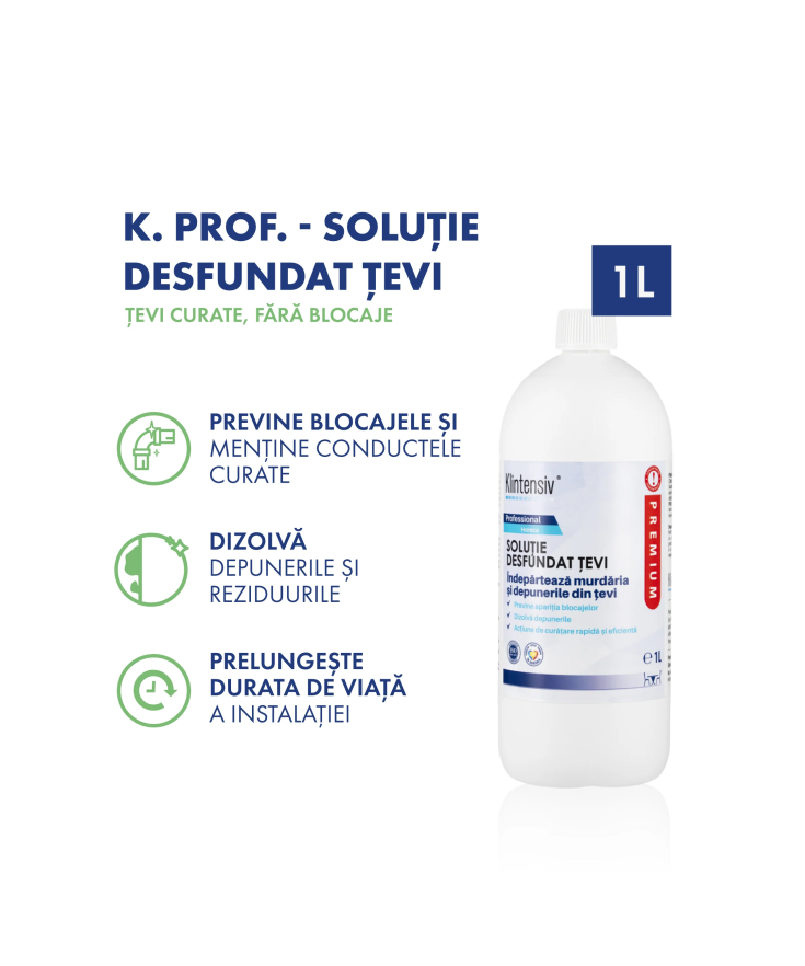 Klintensiv Soluție Desfundat Tevi 1L/5L - Uz Profesional | Socoro.ro