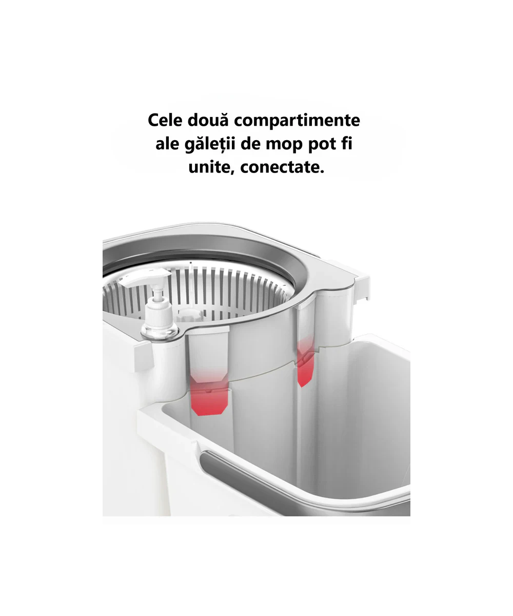 Mop Dreamrampr cu Centrifugă Inox și Mâner Reglabil | Socoro.ro