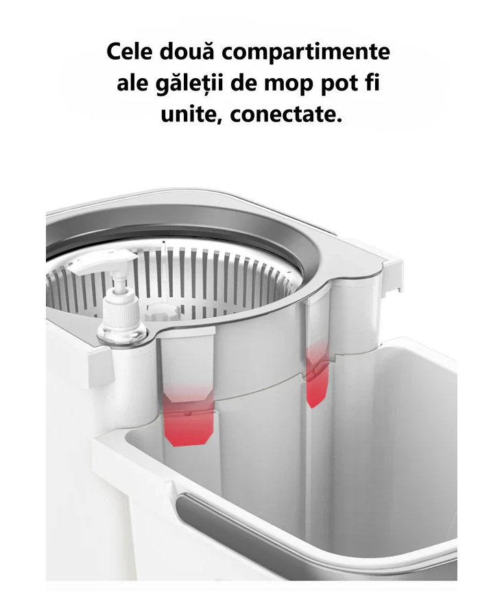 Mop Dreamrampr cu Centrifugă Inox și Mâner Reglabil | Socoro.ro