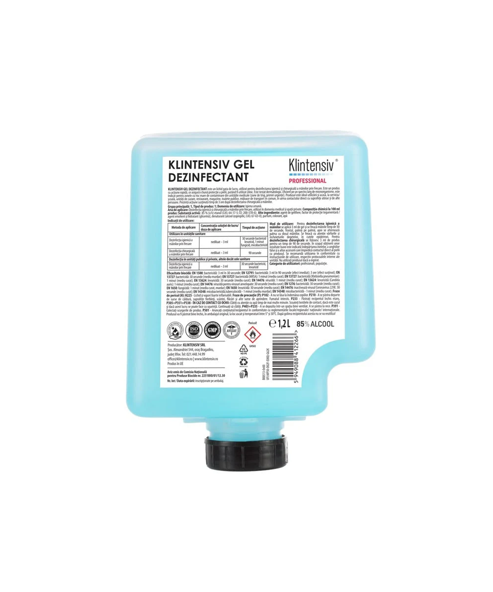Cartuș Gel Dezinfectant Klintensiv 1.2L - Rezervă Dozator