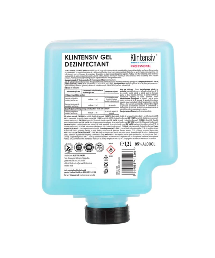 Cartuș Gel Dezinfectant Klintensiv 1.2L - Rezervă Dozator