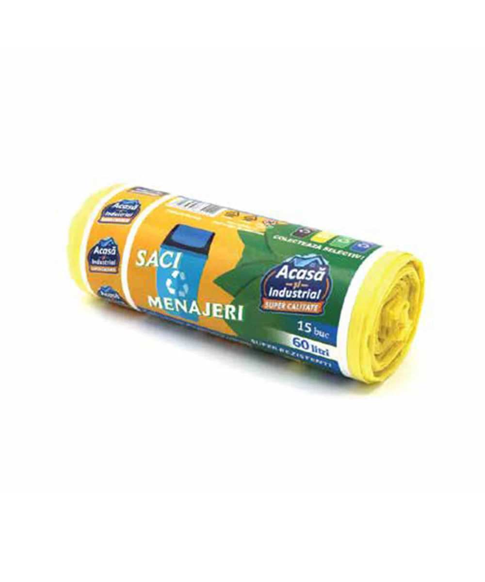 Saci Gunoi Colorați Rezistenți - Gamă Completă 35-240 Litri