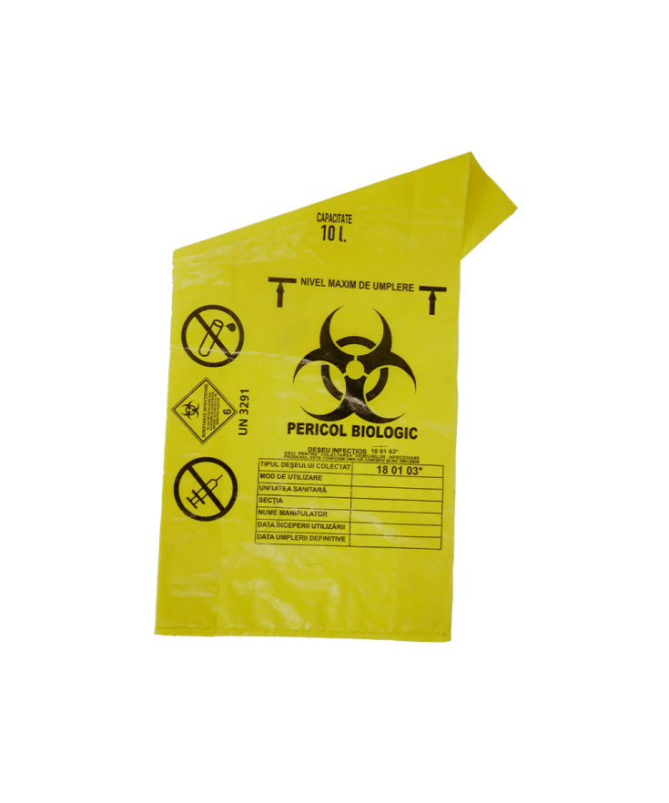 Saci Galbeni Biohazard pentru Deșeuri Infecțioase
