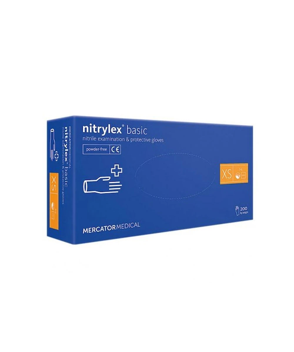 Mănuși Nitril Mercator Basic Blue - Nepudrate, Albastre | Socoro