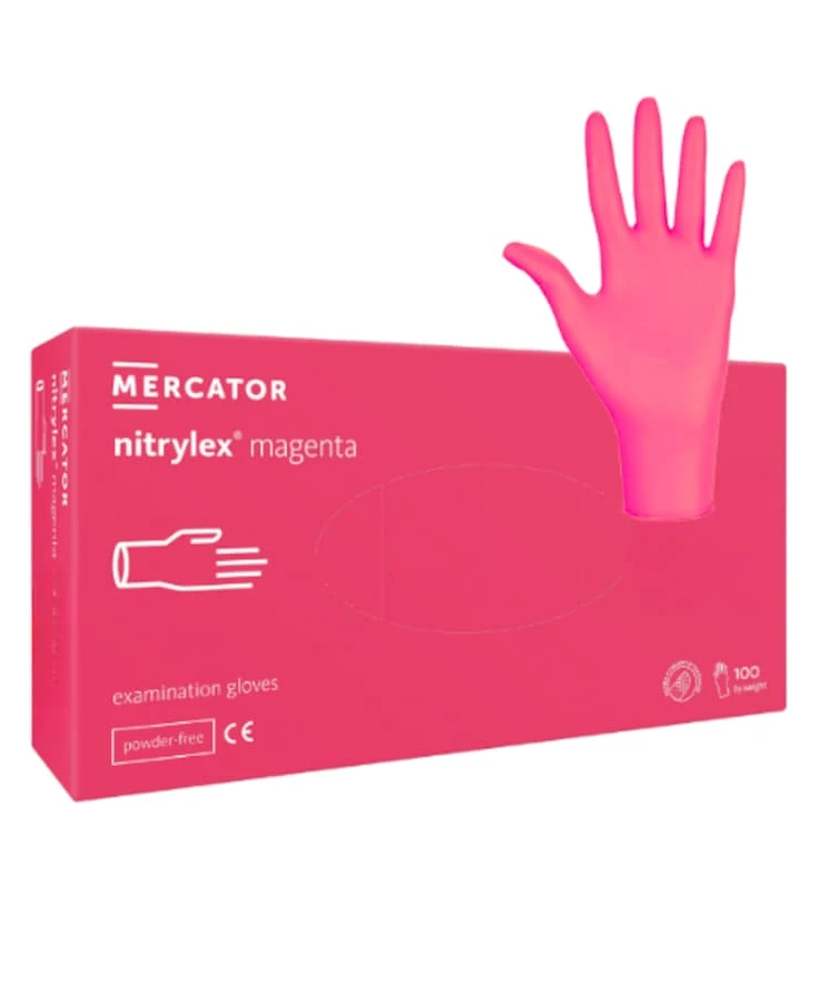 Manusi nitril nepudrate, Mercator Nitrylex Magenta