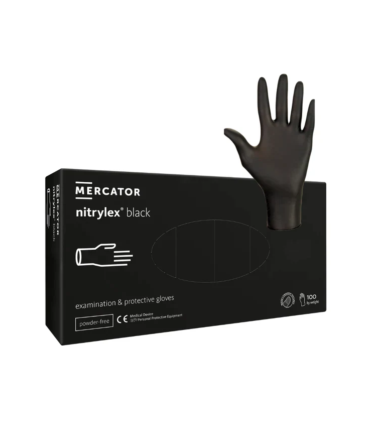 Manusi nitril nepudrate, Mercator Nitrylex Negre