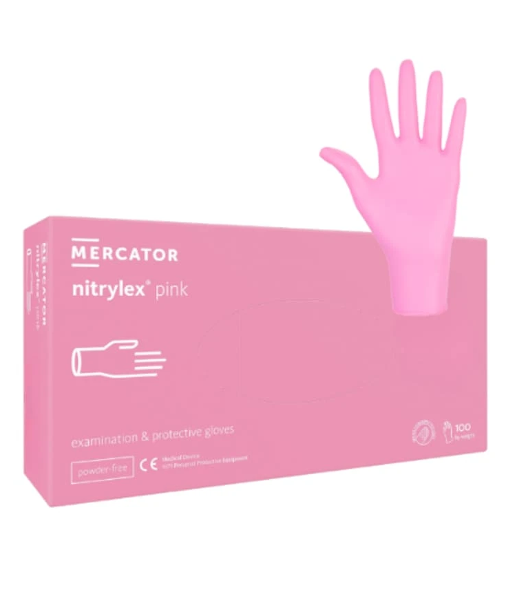 Manusi nitril nepudrate, Mercator Nitrylex Roz