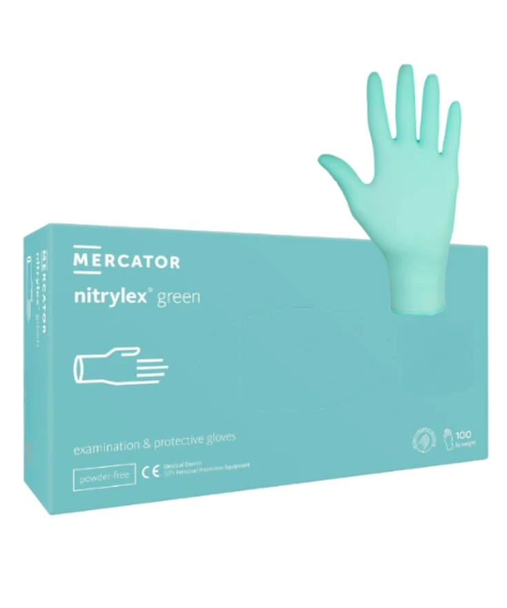 Manusi nitril nepudrate, Mercator Nitrylex Verzi