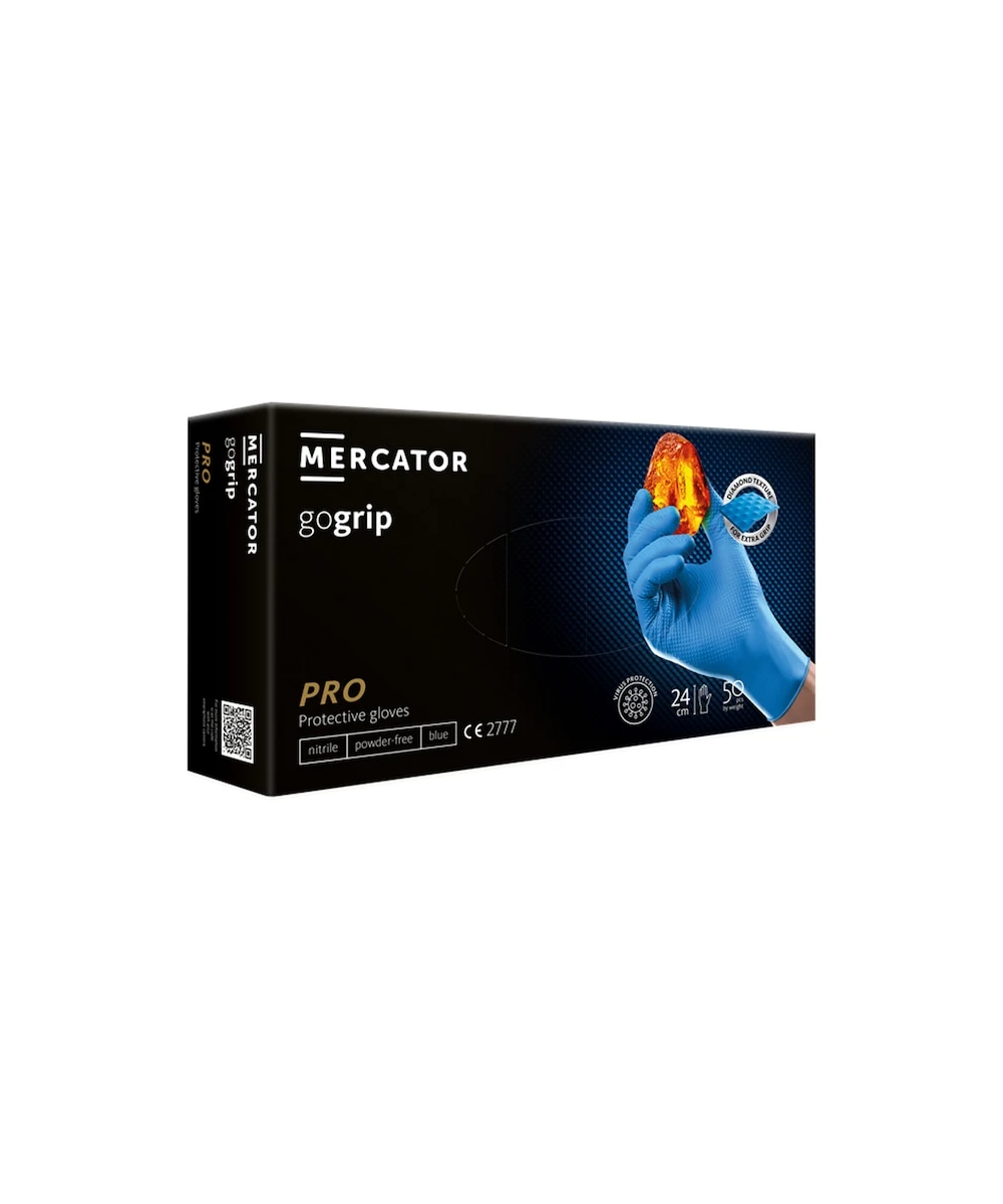 Manusi nitril texturate, Mercator Gogrip, Albastre