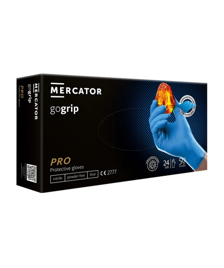 Manusi nitril texturate, Mercator Gogrip, Albastre