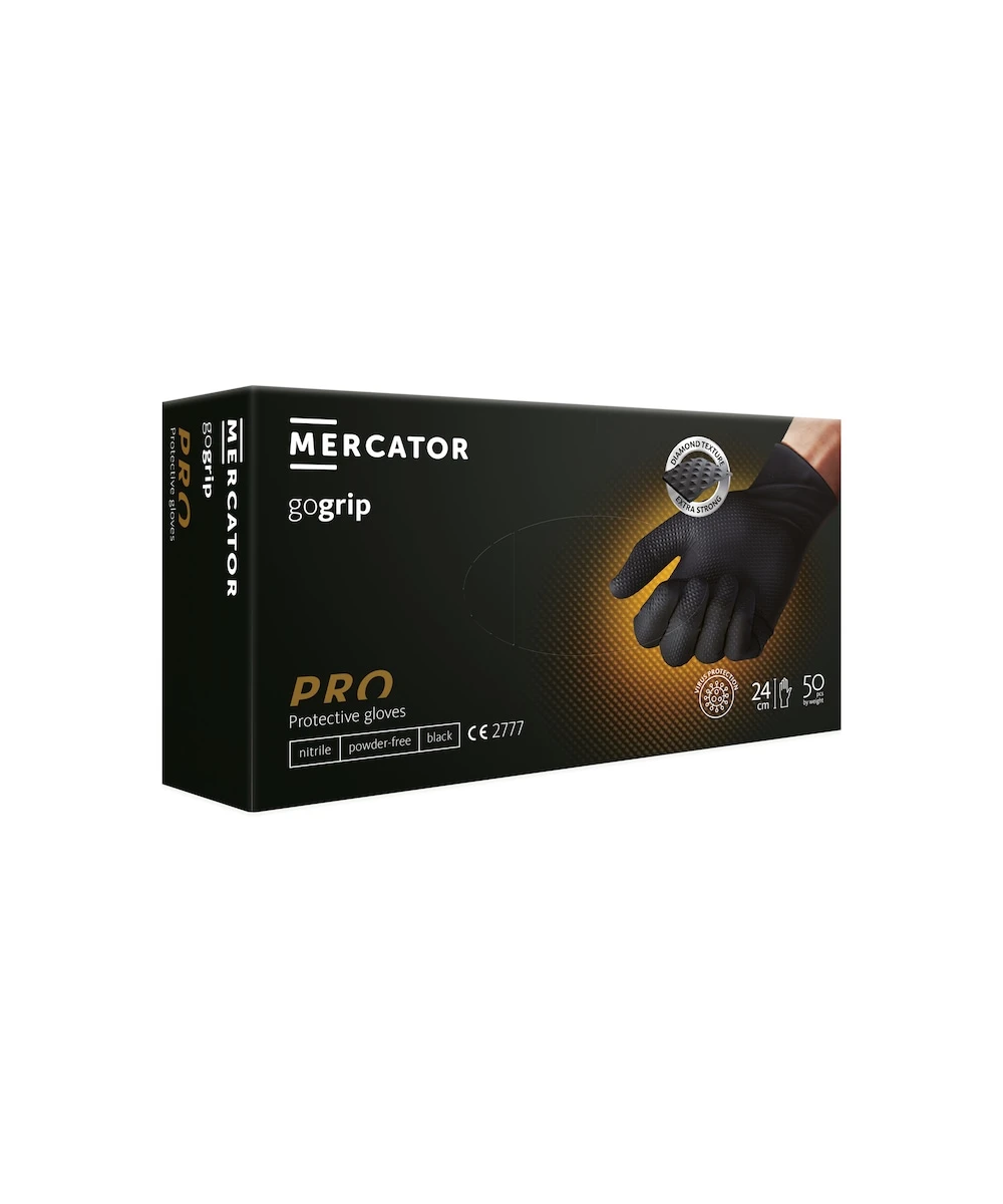 Manusi nitril texturate, Mercator Gogrip, Negre
