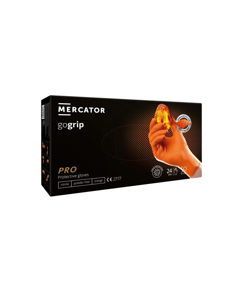 Manusi nitril texturate, Mercator Gogrip, Orange